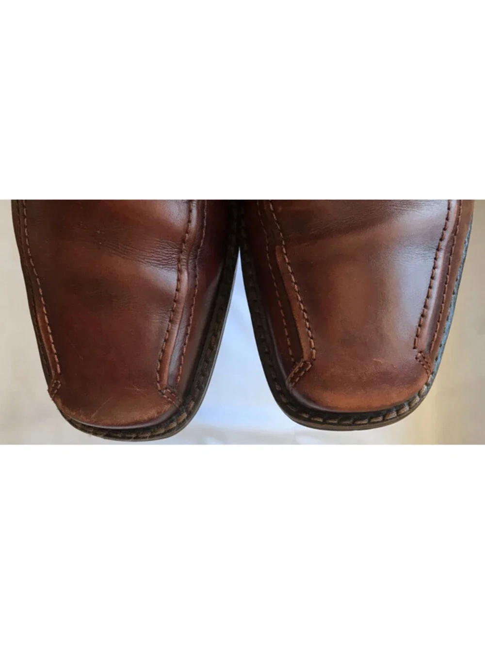 ECCO Dress Shoes Mens EU 45 US 12 Casual Oxford Brown Leather Lace Up Square Toe